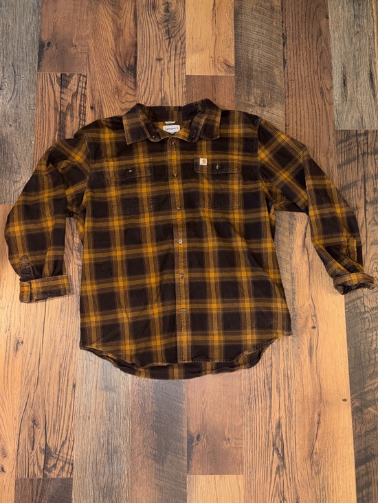 Carhartt Other - Carhartt Orange and Brown Plaid Flannel Shirt